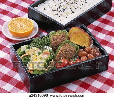 Stock Photograph - Lunch, Green Pepper Meat Stuffing,. Fotosearch
