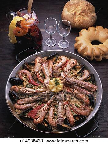 Paella Of The Cataluna Style View Large Photo Image Stock Image - Paella Of The Cataluna Style. Fotosearch