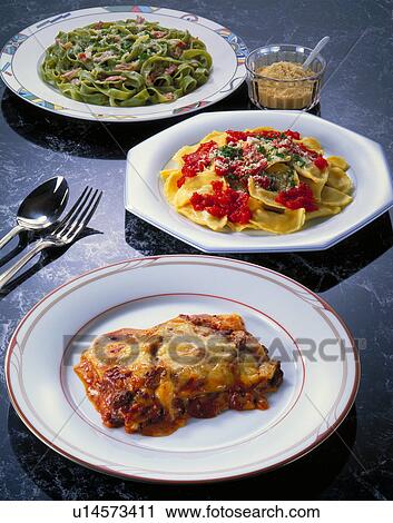 Stock Image - Pasta Dish Set. Fotosearch