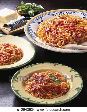Pasta, Tomato Sauce, View Large Photo Image Picture - Pasta, Tomato Sauce,. Fotosearch