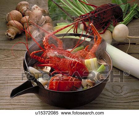 Stock Photography - Pot Of Spiny Lobster. Fotosearch