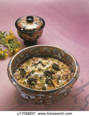 Stock Photo - Rape-Blossoms Chirashi-Zushi. Fotosearch