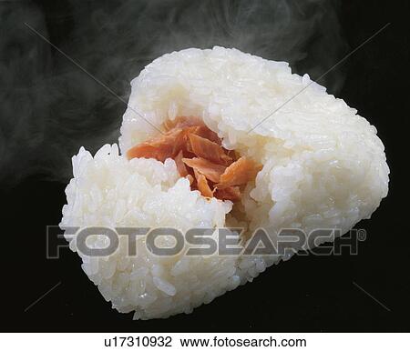 Stock Image - Rice Ball, Salmon. Fotosearch