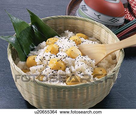 Picture - Rice Boiled Together With Chestnuts. Fotosearch