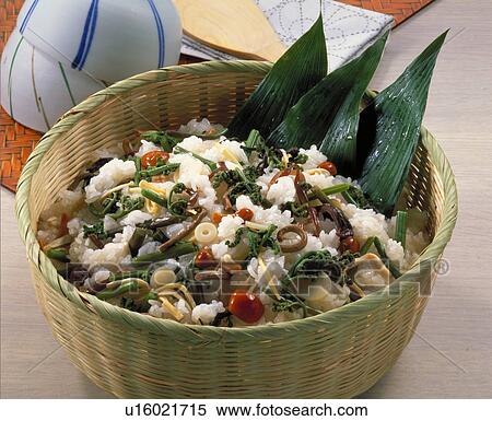 Rice Boiled With Edible Wild Plants View Large Photo Image Stock Photography - Rice Boiled With Edible Wild Plants. Fotosearch