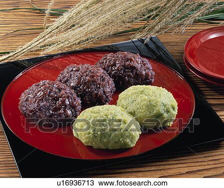 Rice Cake Covered With Sweet Bean View Large Photo Image Stock Image - Rice Cake Covered With Sweet Bean. Fotosearch