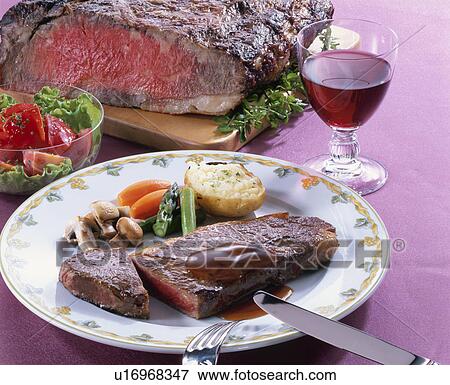 Stock Photo - Roast Beef, Sirloin Steak. Fotosearch