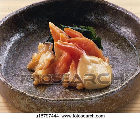 Picture - Round Clam With Vegetable With Vinegar. Fotosearch