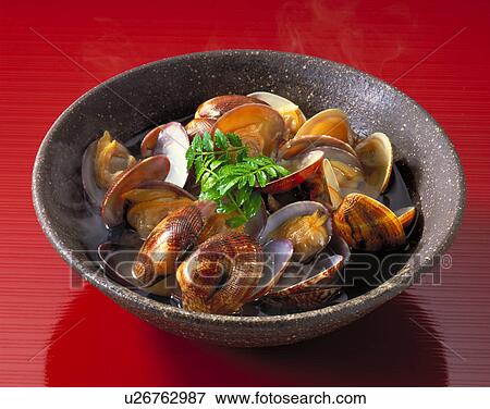 Sake-Steamed Clams View Large Photo Image Stock Photo - Sake-Steamed Clams. Fotosearch