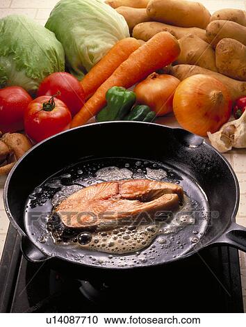 Stock Image - Salmon Steak. Fotosearch
