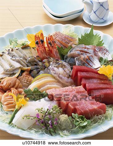 Sashimi Assortment View Large Photo Image Stock Photo - Sashimi Assortment. Fotosearch
