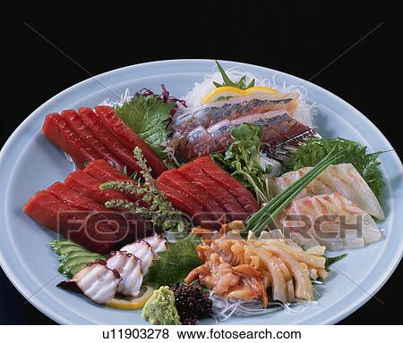 Sashimi Assortment View Large Photo Image Stock Photo - Sashimi Assortment. Fotosearch