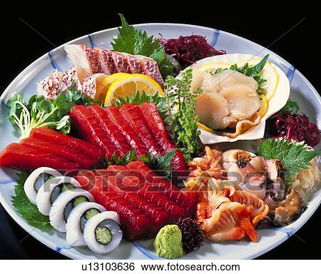 Sashimi Assortment View Large Photo Image Stock Photograph - Sashimi Assortment. Fotosearch