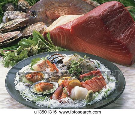 Sashimi Assortment View Large Photo Image Stock Photograph - Sashimi Assortment. Fotosearch