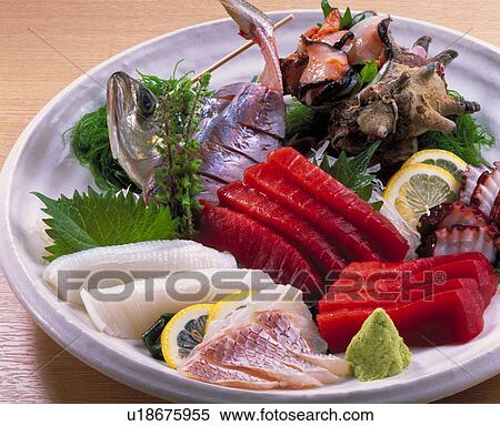 Sashimi Assortment View Large Photo Image Stock Photography - Sashimi Assortment. Fotosearch