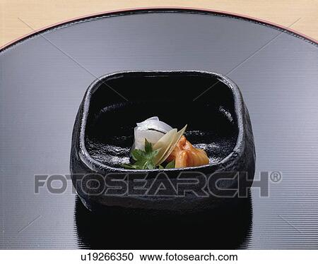 Stock Image - Sashimi Of Ark Shell And Halfbeak. Fotosearch