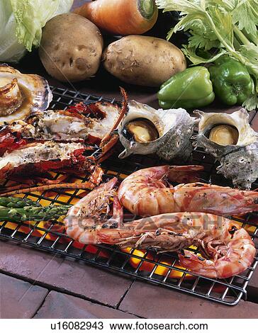 Sea Food Barbecue View Large Photo Image Stock Image - Sea Food Barbecue. Fotosearch