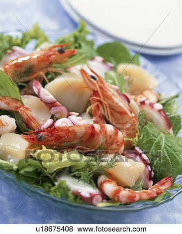 Seafood Salad View Large Photo Image Stock Photo - Seafood Salad. Fotosearch