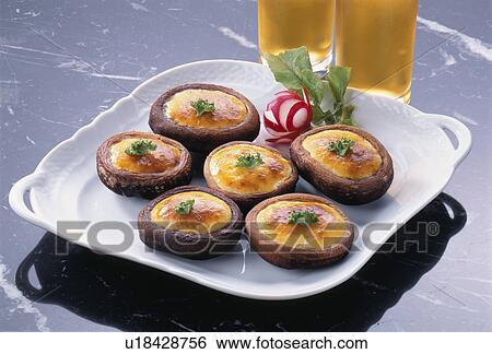 Shiitake Mushroom Baked With Mayonnaise View Large Photo Image Stock Photograph - Shiitake Mushroom Baked With Mayonnaise. Fotosearch