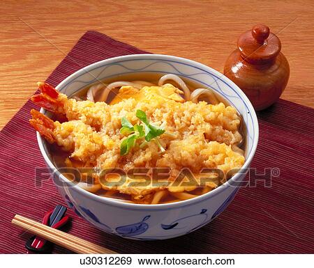 Stock Photo - Shrimp Tempura Udon Noodles, Noodles, Shrimp. Fotosearch