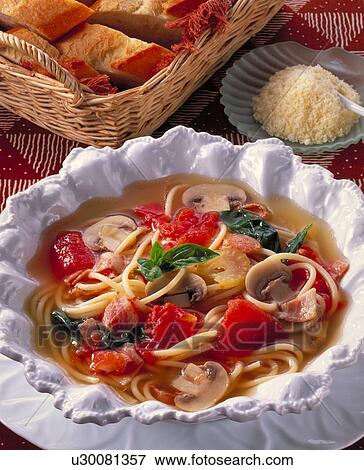 Stock Photo - Soup Spaghetti. Fotosearch