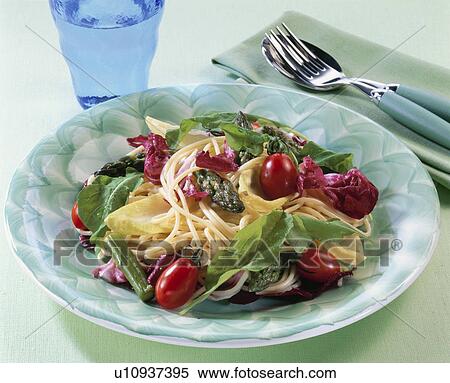 Spaghetti Of Salad Style View Large Photo Image Stock Photography - Spaghetti Of Salad Style. Fotosearch