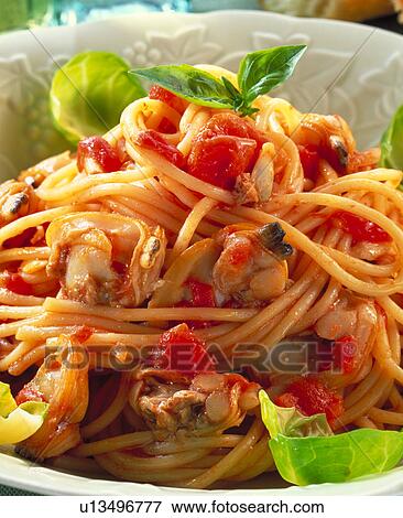 Spaghetti Vongole View Large Photo Image Stock Photo - Spaghetti Vongole. Fotosearch