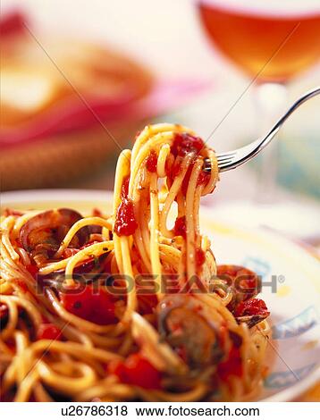 Spaghetti Vongole View Large Photo Image Stock Photo - Spaghetti Vongole. Fotosearch