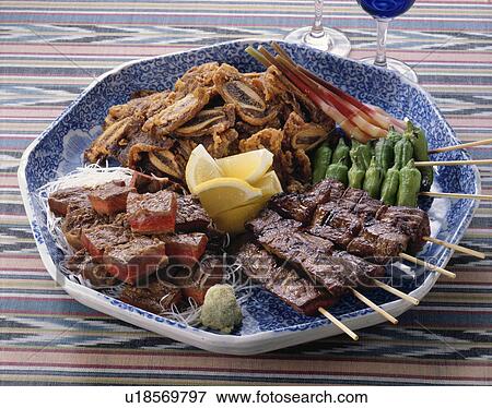 Sparerib, Deep Fried Beef, Beef Grilled On Skewers View Large Photo Image Stock Photo - Sparerib, Deep Fried Beef, Beef Grilled On Skewers. Fotosearch