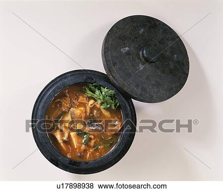 Stock Photo - Spicy Korean-Style Stew Pan. Fotosearch