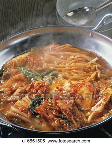 Spicy Korean-Style Stew Pan View Large Photo Image Stock Photography - Spicy Korean-Style Stew Pan. Fotosearch