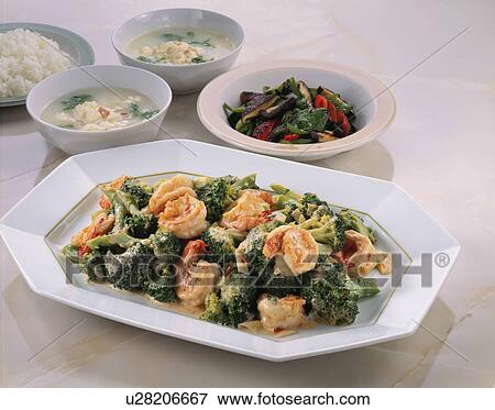 Stir Fried Shrimp And Broccoli With Mayonnaise View Large Photo Image Stock Photo - Stir Fried Shrimp And Broccoli With Mayonnaise. Fotosearch