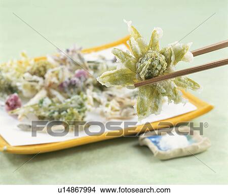Tempura Of Wild Grass, Japanese Butterbur, View Large Photo Image Picture - Tempura Of Wild Grass, Japanese Butterbur,. Fotosearch