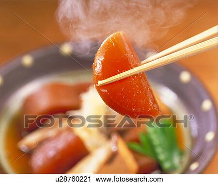 Stock Image - Yellowtail And Japanese House Radish. Fotosearch