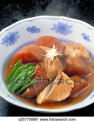Stock Photo - Yellowtail And Japanese House Radish. Fotosearch