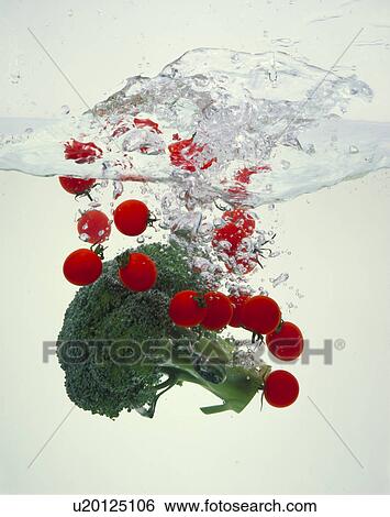 Stock Photograph - Broccoli, Cherry Tomato. Fotosearch