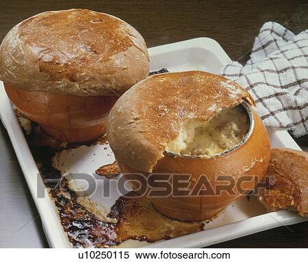 Stock Photography - Chicken And Mushroom Baked In Pot. Fotosearch