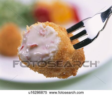 Crab Cream Croquette View Large Photo Image Stock Photography - Crab Cream Croquette. Fotosearch
