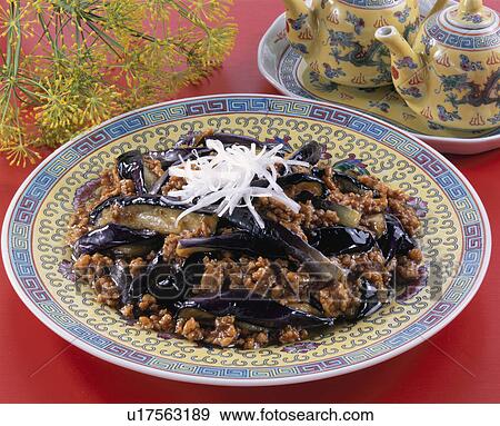 Egg Plant With Spicy Bean Curd And Pork View Large Photo Image Stock Photo - Egg Plant With Spicy Bean Curd And Pork. Fotosearch