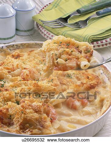 Macaroni Gratin With Shrimp View Large Photo Image Stock Image - Macaroni Gratin With Shrimp. Fotosearch