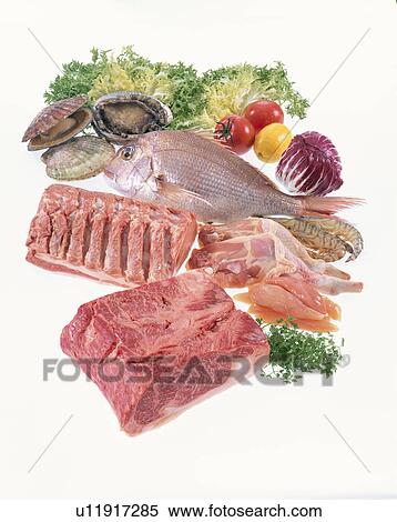 Stock Photography - Meat, Sea Food. Fotosearch