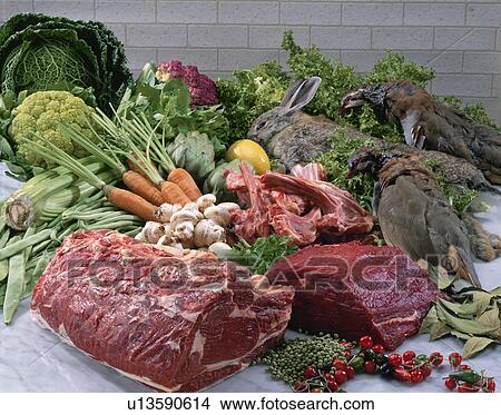 Meat, Vegetables View Large Photo Image Picture - Meat, Vegetables. Fotosearch