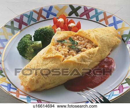 Omelet Containing Fried Rice View Large Photo Image Picture - Omelet Containing Fried Rice. Fotosearch
