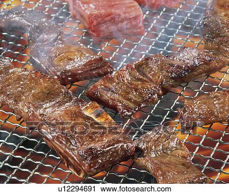Stock Image - Roast Meat, Meat-On-The-Bone Rib,. Fotosearch