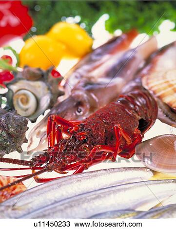 Stock Image - Sea Food Set. Fotosearch