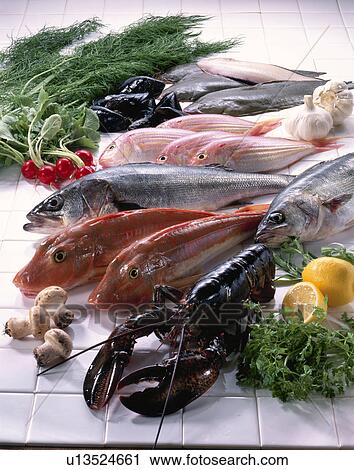 Stock Image - Sea Food Set. Fotosearch