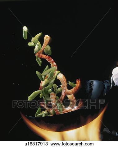 Stock Image - Shrimp And Asparagus. Fotosearch