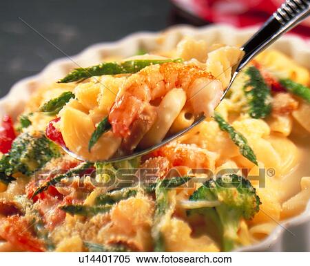 Stock Photography - Shrimp And Vegetable Gratin. Fotosearch