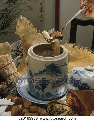 Stock Image - Soup Of Dried Food, Hong Kong. Fotosearch