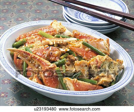 Stock Image - Stir Fried Crab And Garlic. Fotosearch